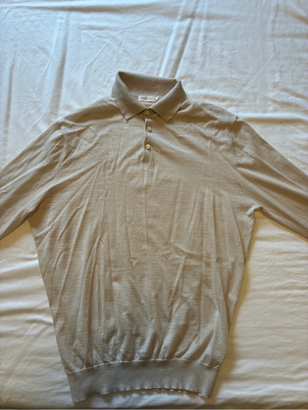 Suitsupply Cashmere Silk Polo Beige XL Like New